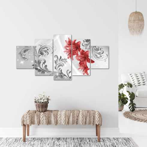 Wandbilder Wohnzimmer XXL Blumen Lilien Moderne Bild Abstrakt